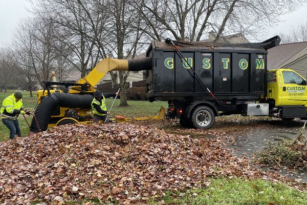 Fall Cleanup - Picking up leaves from a property